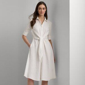 NWT Ralph Lauren White Linen Shirtdress — 8P